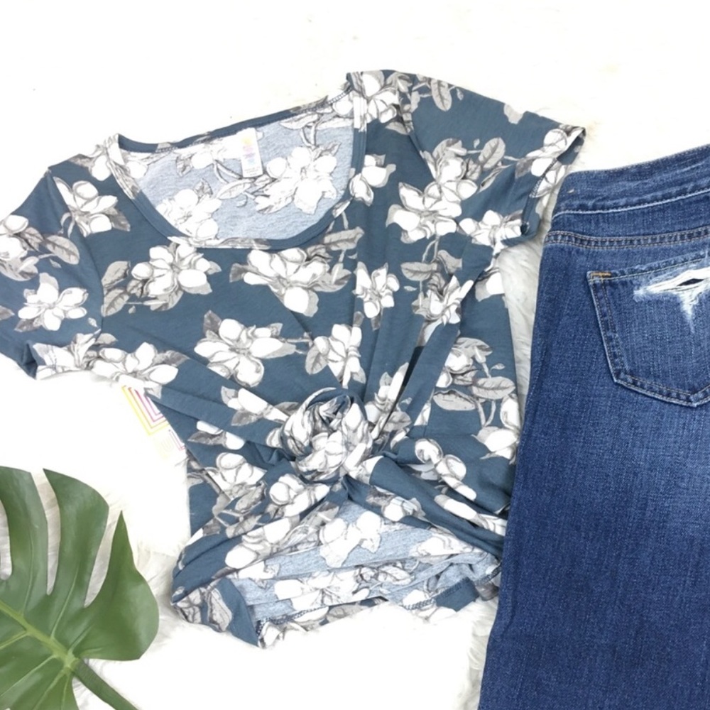 NEW Lularoe High Low Gray Floral Size XXS